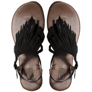 Vans Kihana Fringe Sandals Black Size 7